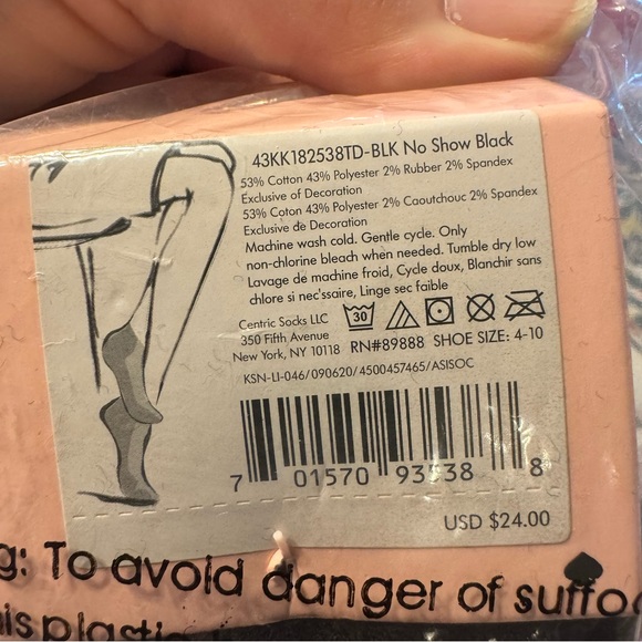 Black no show  Socks Kate Spade - Picture 8 of 8